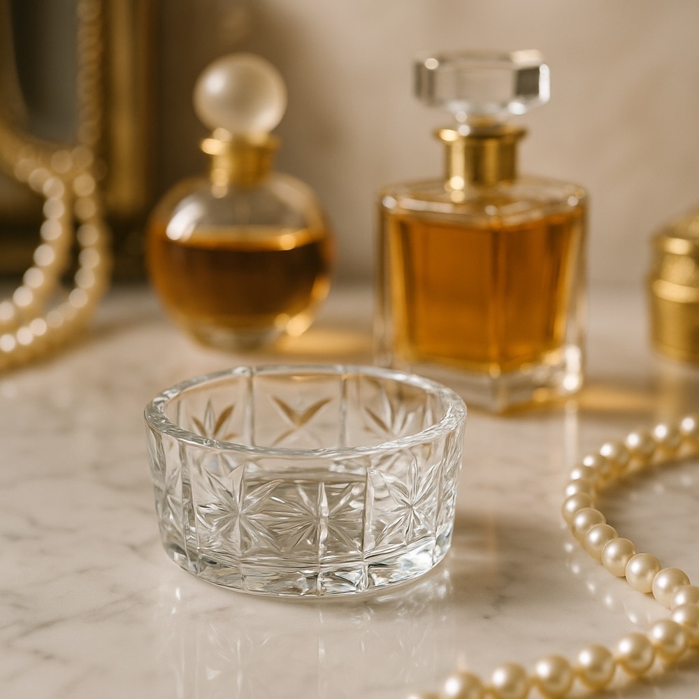 Waterford Crystal Marked Star Cut Vanity Bowl – Ireland – Heavy Lead Crystal